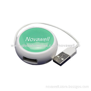 4-port USB2.0 Hub, Circle Shape, Plug-and-play Function, 80cm Cable Length